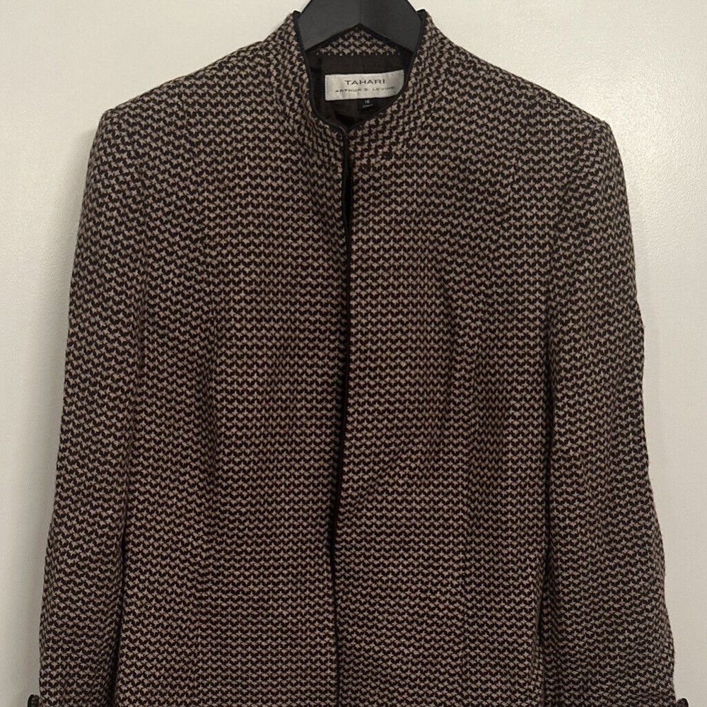 Tahari Tweed Blazer Suit Jacket Viscose Wool